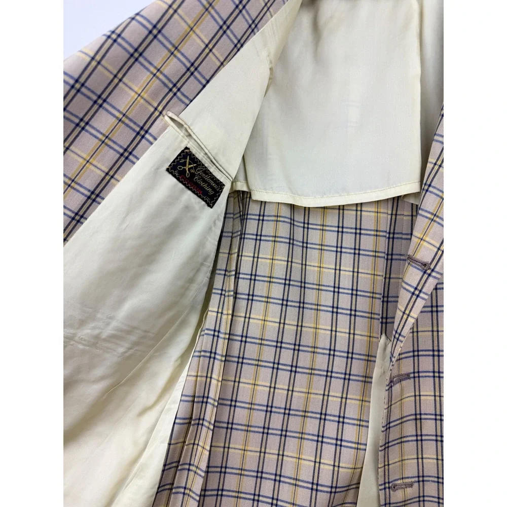 Vintage Corbin Gentlemen's Clothing Plaid Blazer Check Sport Coat Mens - Picture 8 of 12